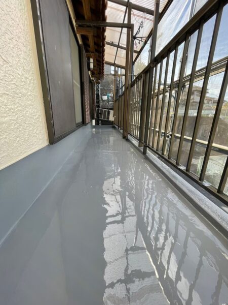 枚方市にてベランダ防水塗装〈雨漏り修理〉 施工後